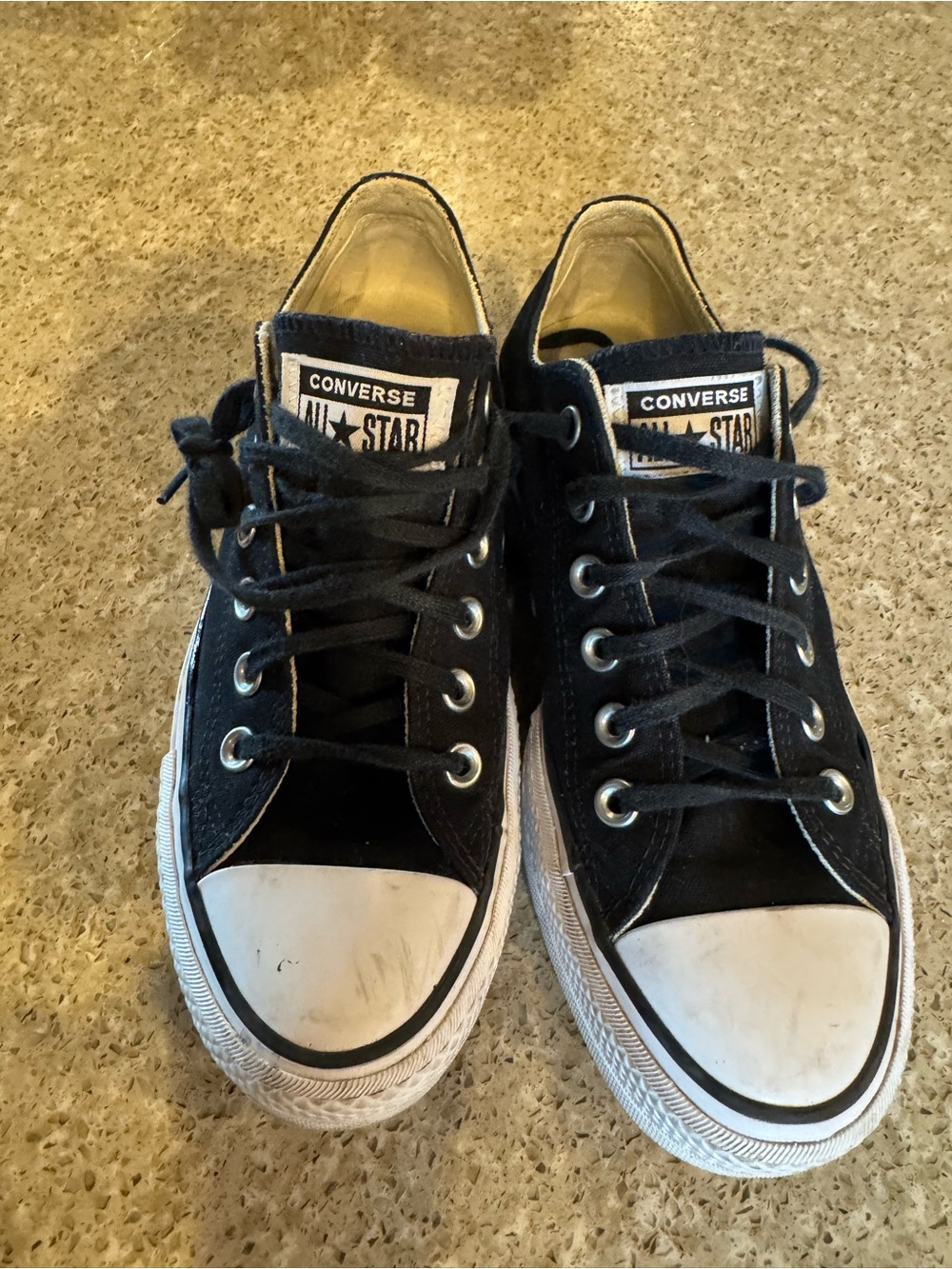 Converse Chuck Taylor’s Black and White Lift Platform Low-Top Platform Sneakers